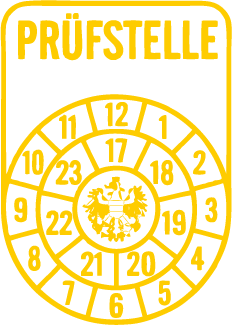 Symbol Prüfstelle: österreichische Begutachtungsplakette (Pickerl)